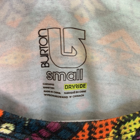Burton Dryride Lightweight Base Layer Long Sleeve Aztec Long Sleeve Top sz S - Picture 3 of 5